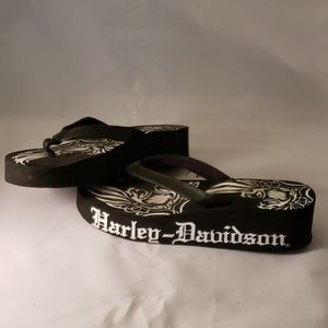 Harley Davidson Wedge Thong Flip Flop Sandals